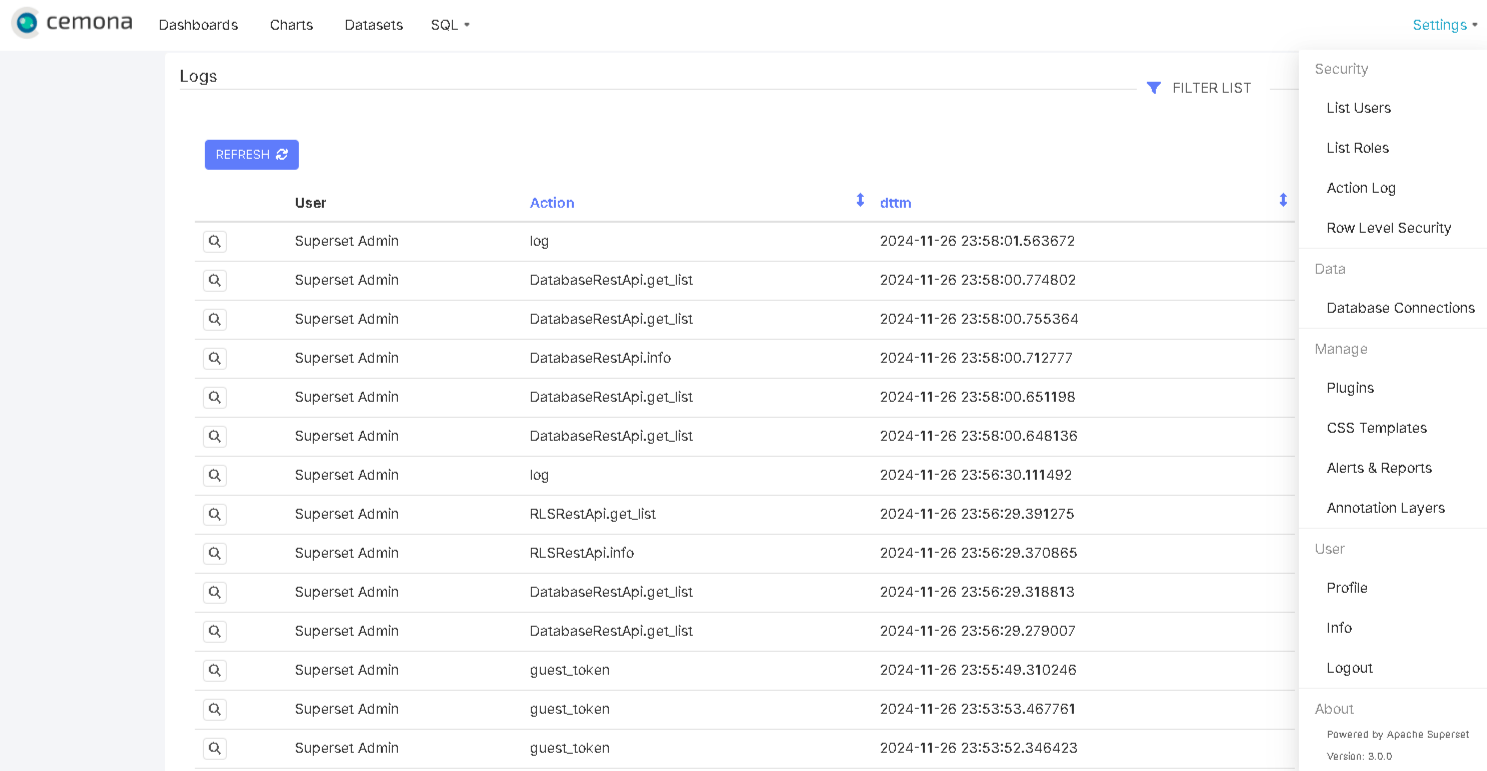 Рис.8.10 Журнал действий пользователей