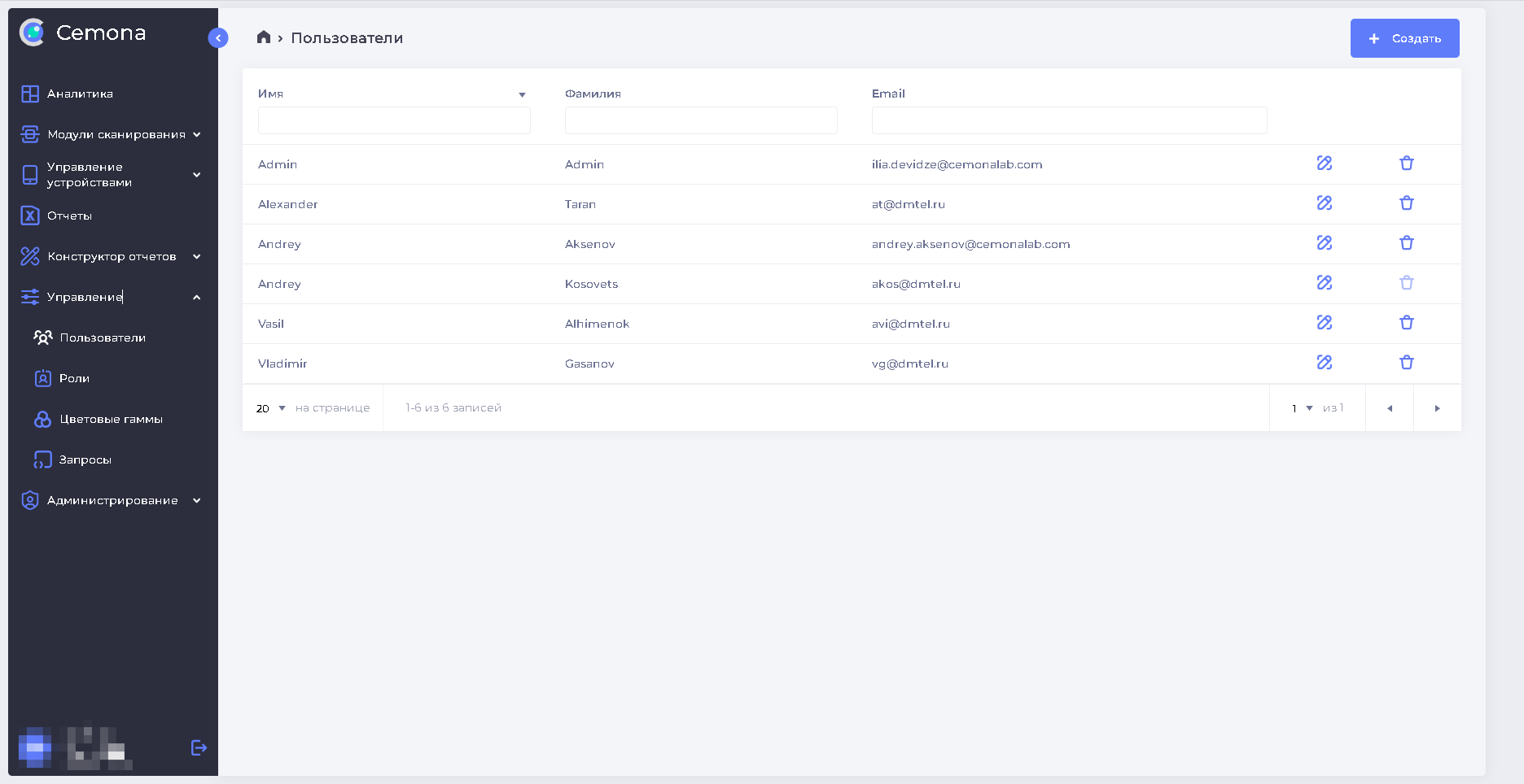 Рис.9.1 Раздел "Пользователи"