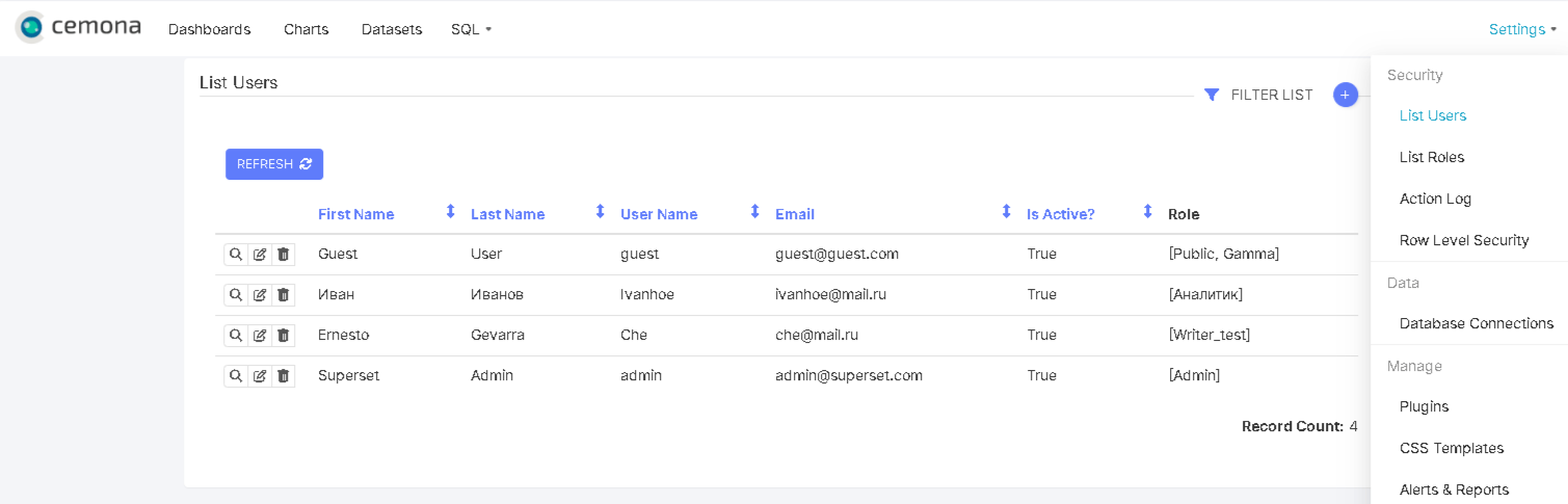 Рис.8.8 Список пользователей